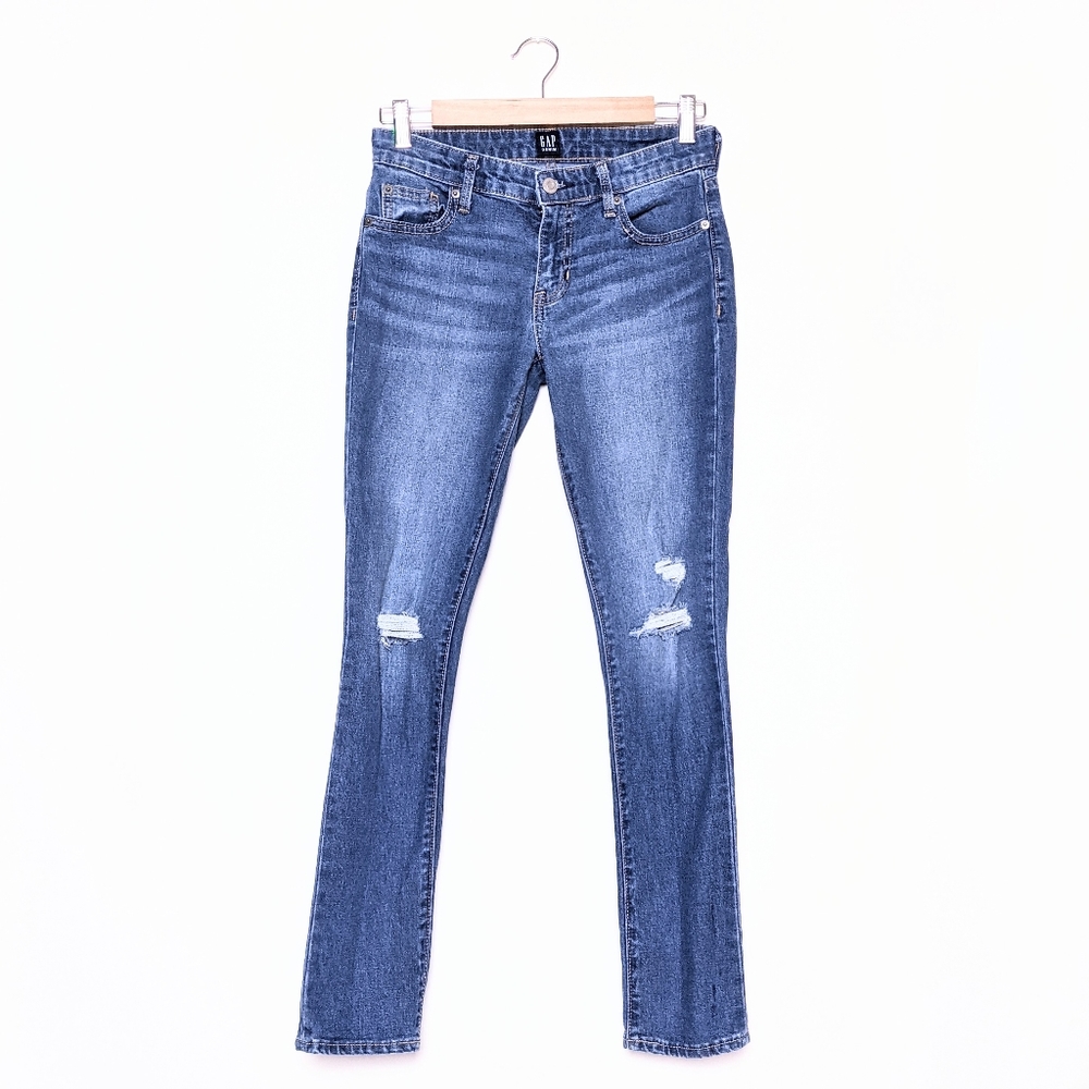 gap denim destroyed skinny jeans